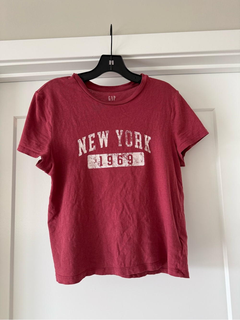 GAP Rose Red Crewneck Logo Tee